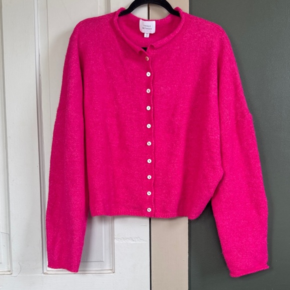 Things Between Sweaters - Vibrant Pink Button-Up Cardigan